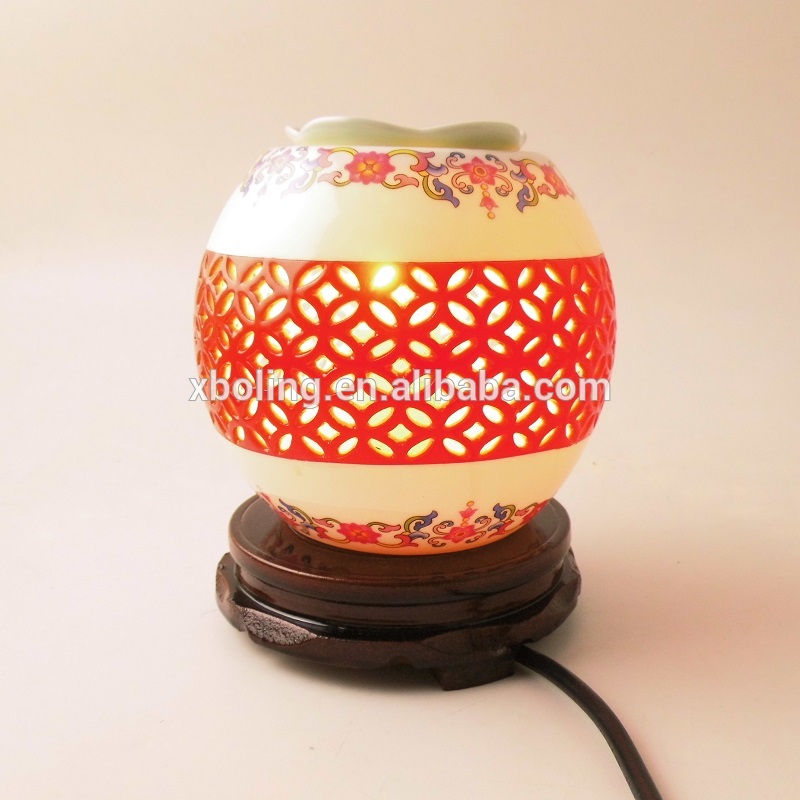 Wood Base Table Lamp Electrical Essential Oil Burner