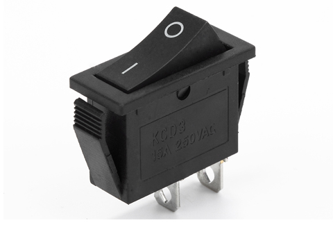 Wholesale Square Rocker Switch 2-Pin Waterproof 250V AC On/Off Rocker switch Black cover TOP