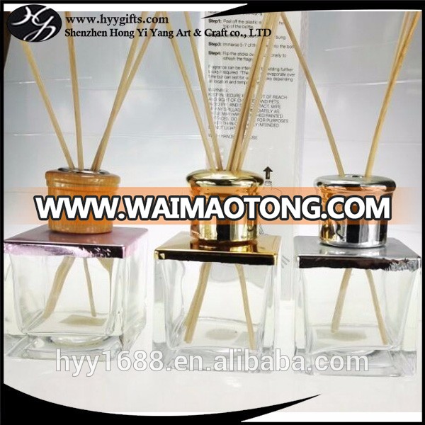 200ml gold square glass reed diffuser bottles wholesale