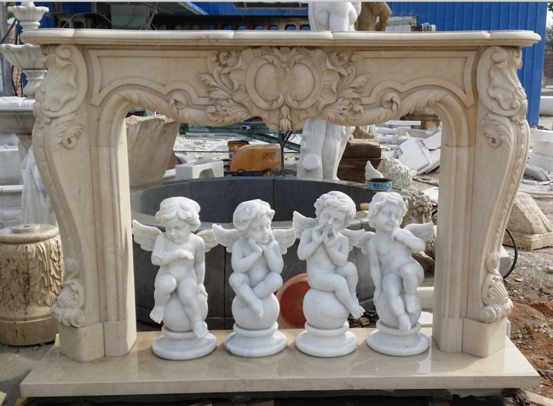 Sculpture Angel molds marble fireplace