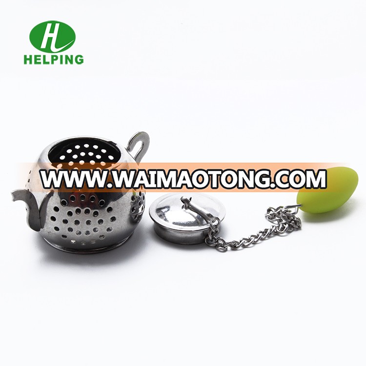 India Hot Selling Silver Teapot Shape Loose Leaf Tea Strainer Infuser