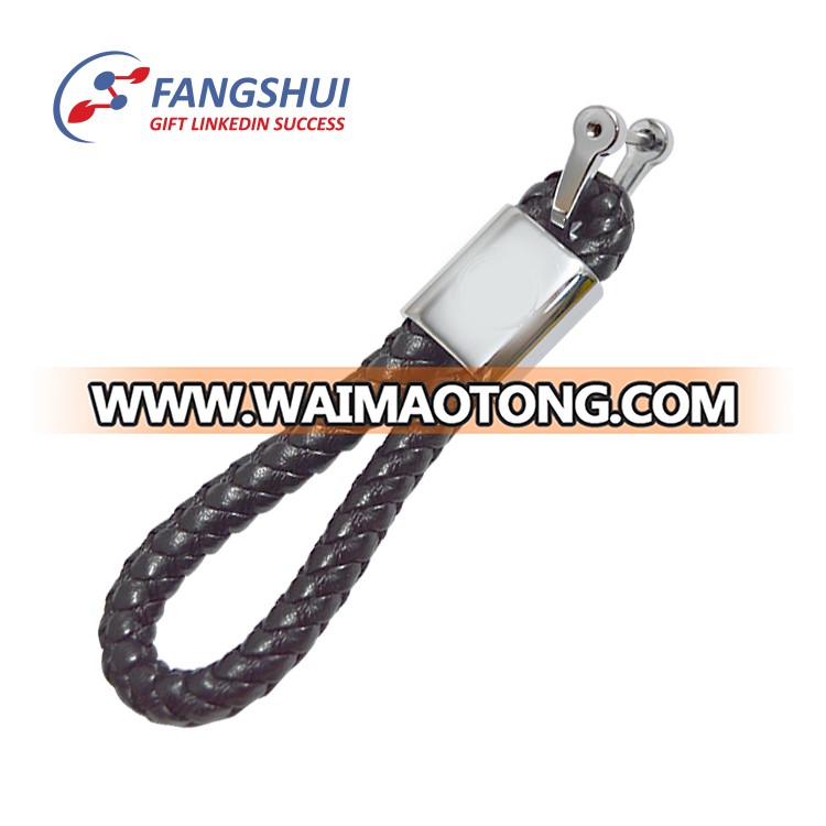 2018 Car brand logo engraving metal leather keyring new products leather wristlet keychain