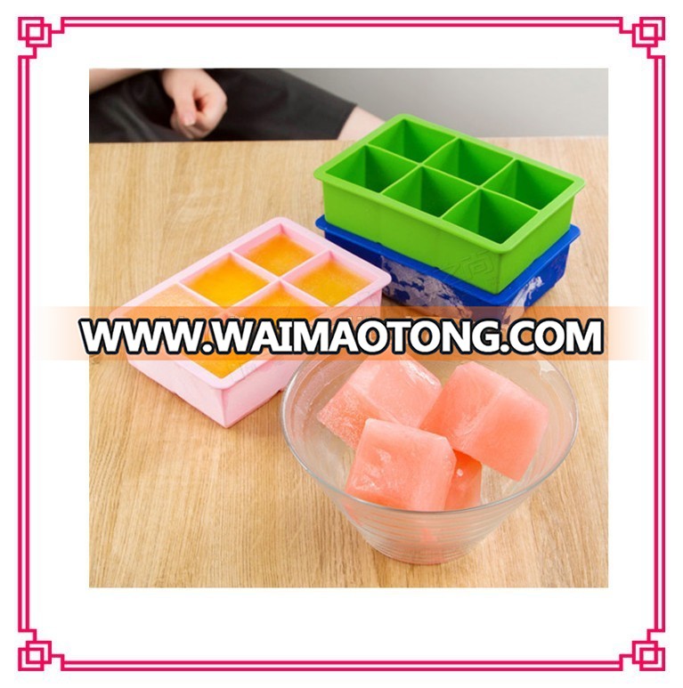 durable silicone ice form,Bar craft Rubber ice cube tray,whisky ice blocks 6-FDA silicone Tovolo King ice cube