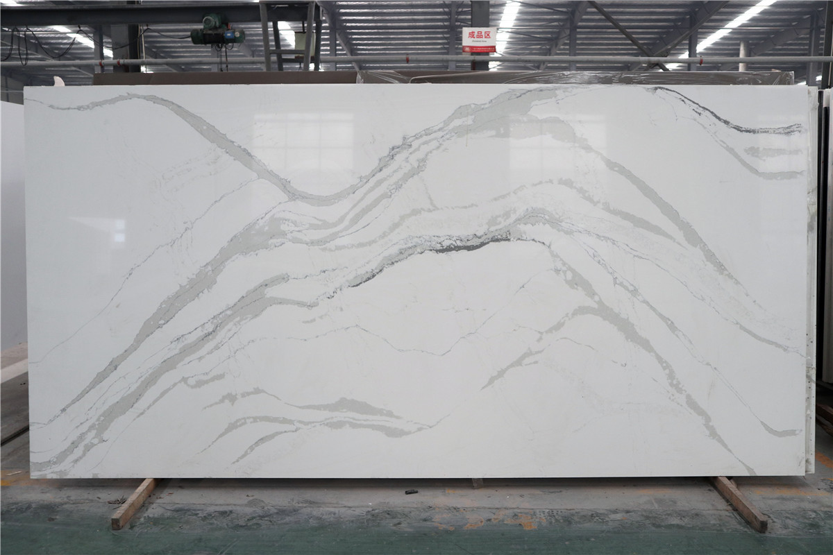 Calacatta quartz stone 1546 , calacatta marble, Calacatta Quartz Slab