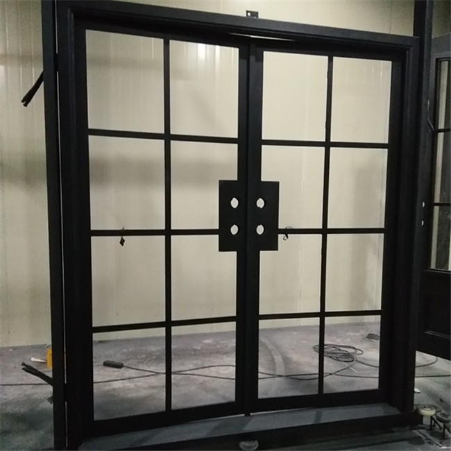 Simple Double Wrought Iron Door FS-118