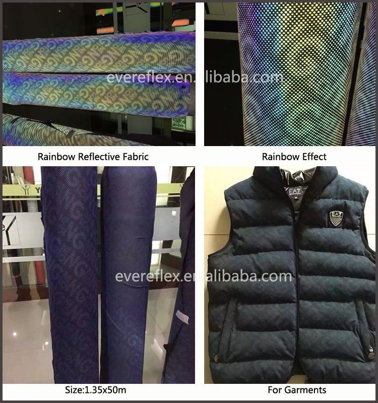 Iridescent Reflective Fabric for Fashion Clothing