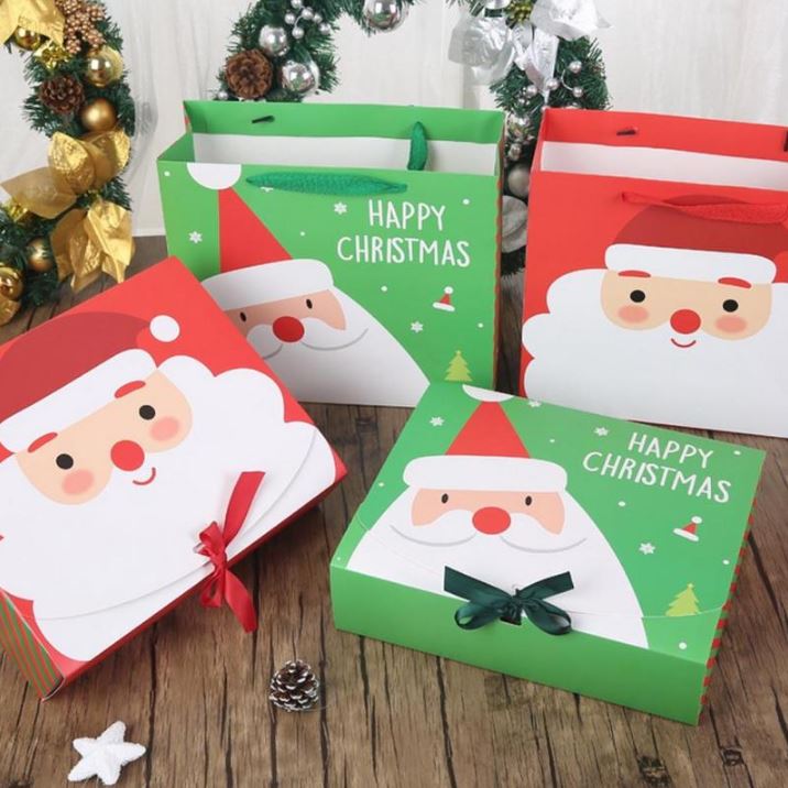 Christmas Paper Gift Bags With Handle For Cookies Shopping Bag