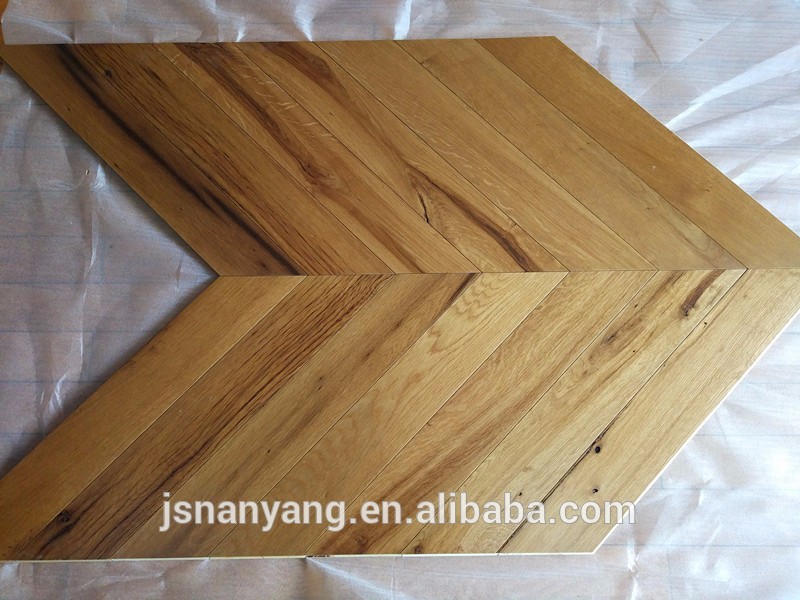 Natural old oak multilayer chevron parquet flooring