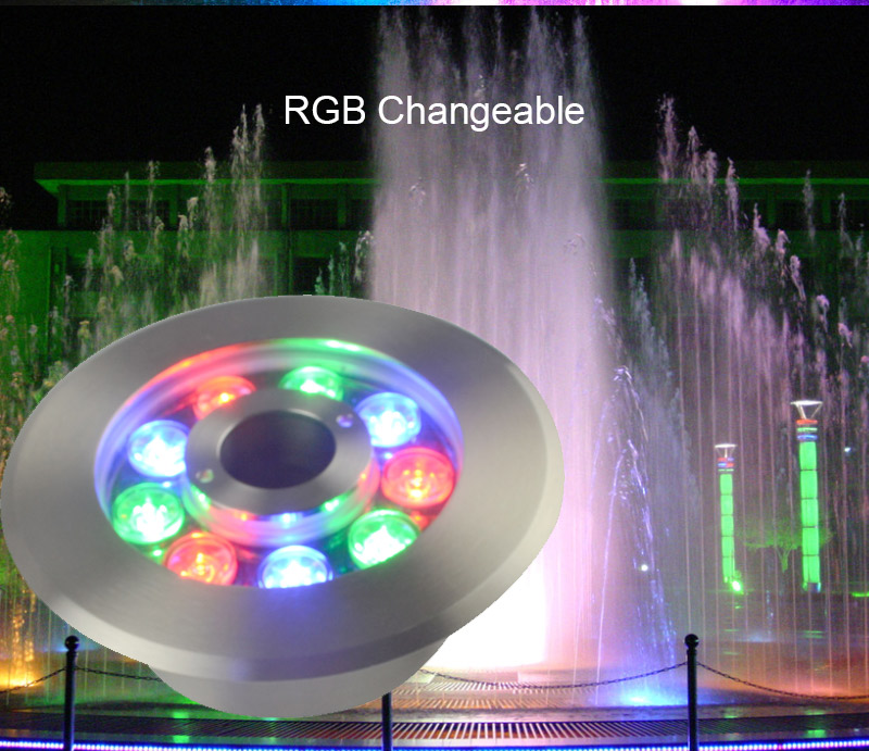 Factory color changing garden led lights AC24V 9W IP68 outdoor water fountain light