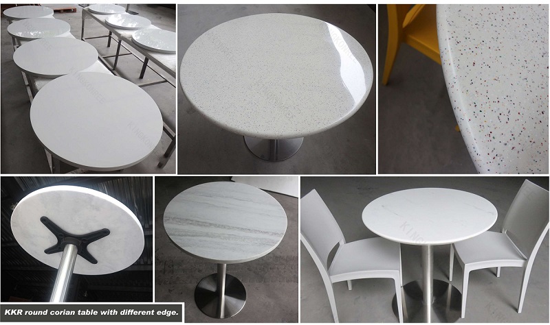 Custom design solid surface/artificial stone square dining table large