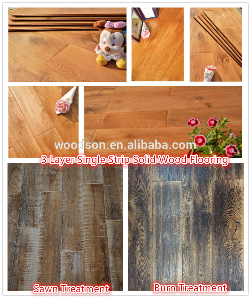 European Style Light Color 3 Layer French Oak Solid Wood Flooring