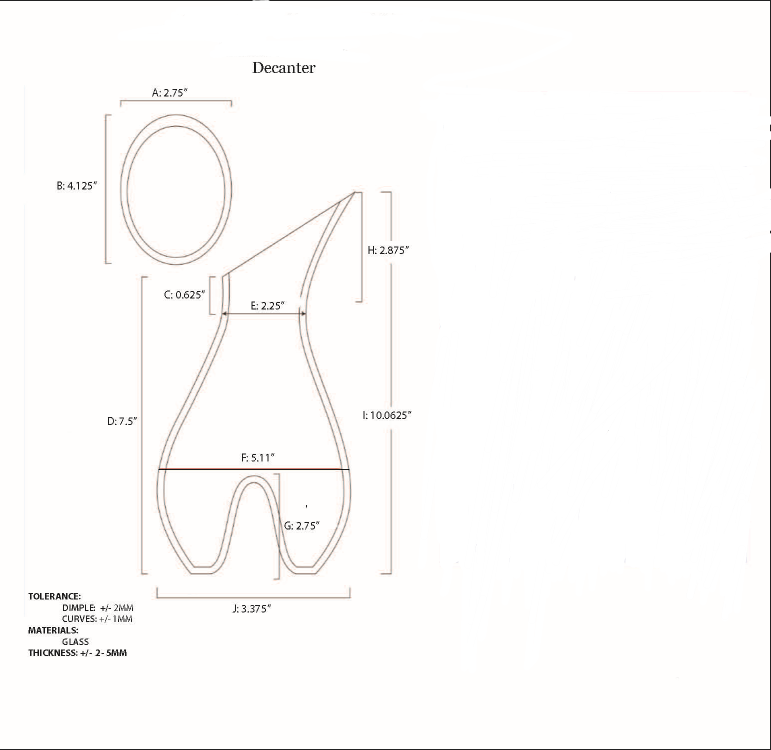 750ml Slant Mouth Glass Pitcher with Hill Bottom