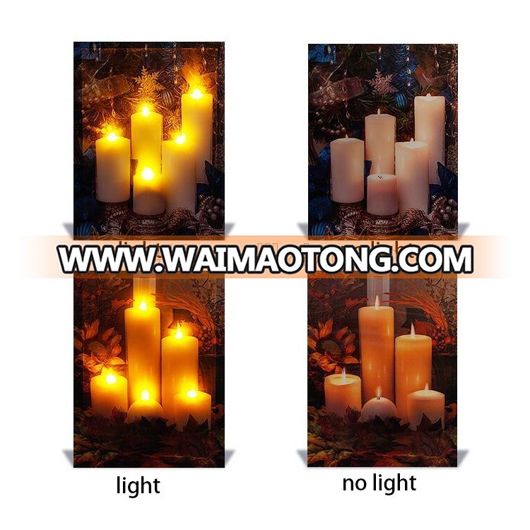 print canvas painting Birthday candles wooden wall art with led light painting