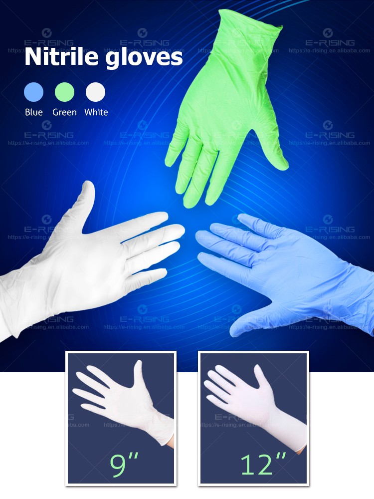 Blue Non-Medical Disposable Powder Free examination industrial nitrile gloves