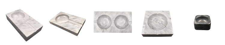 White Marble Set of 4 Accessories Holder Cosmetic Tray