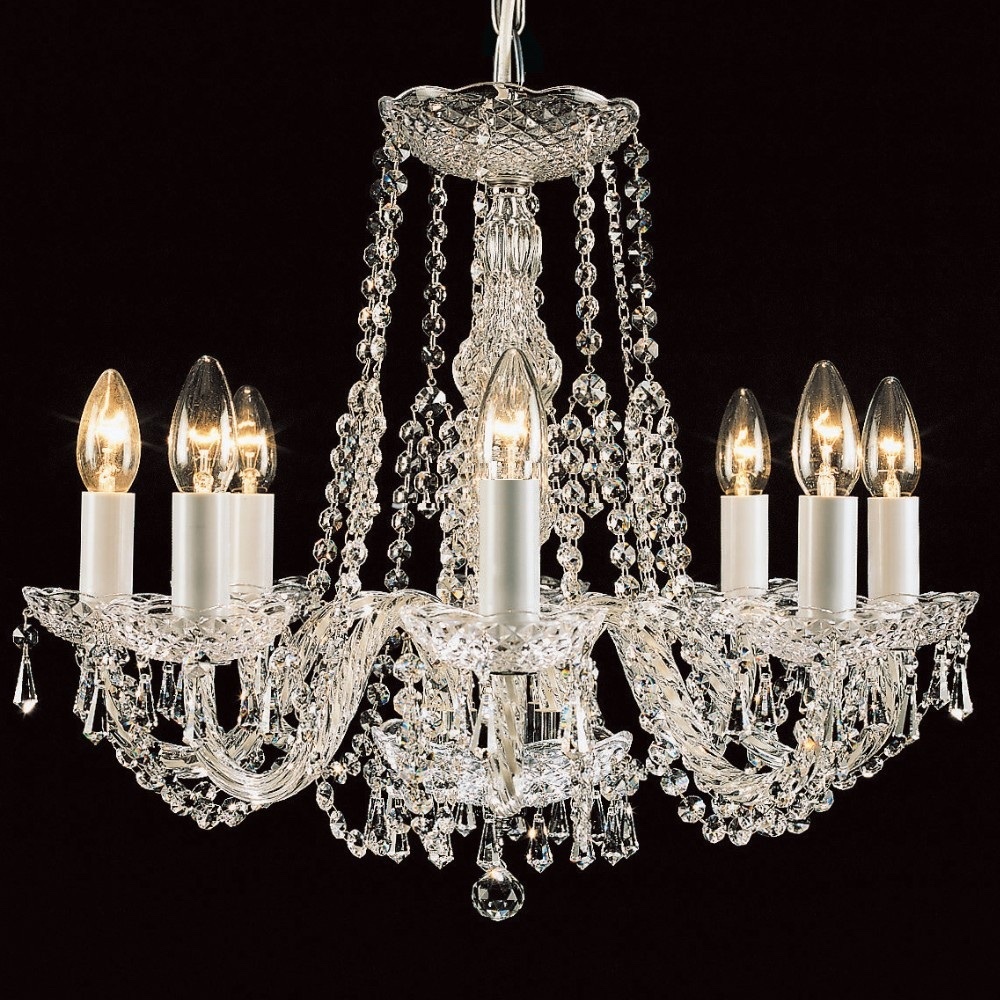 8 Lights Silver Bohemian Crystal Glass Chandelier wedding banquet decorations event lighting