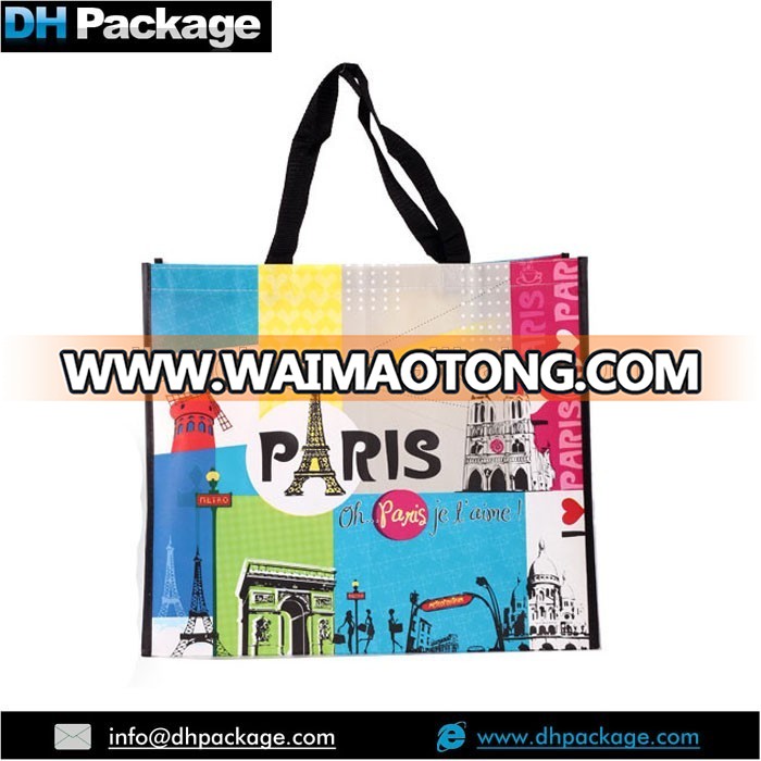 Custom I LOVE PARIS Printing PPNW NON-WOVEN BAG TRAVEL GROCERY REUSABLE