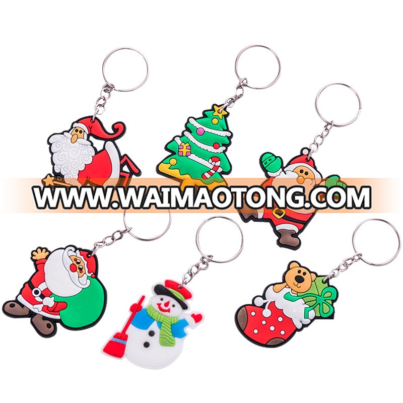 Wholesale Christmas gifts Christmas socks shape key ring custom silicon key chain