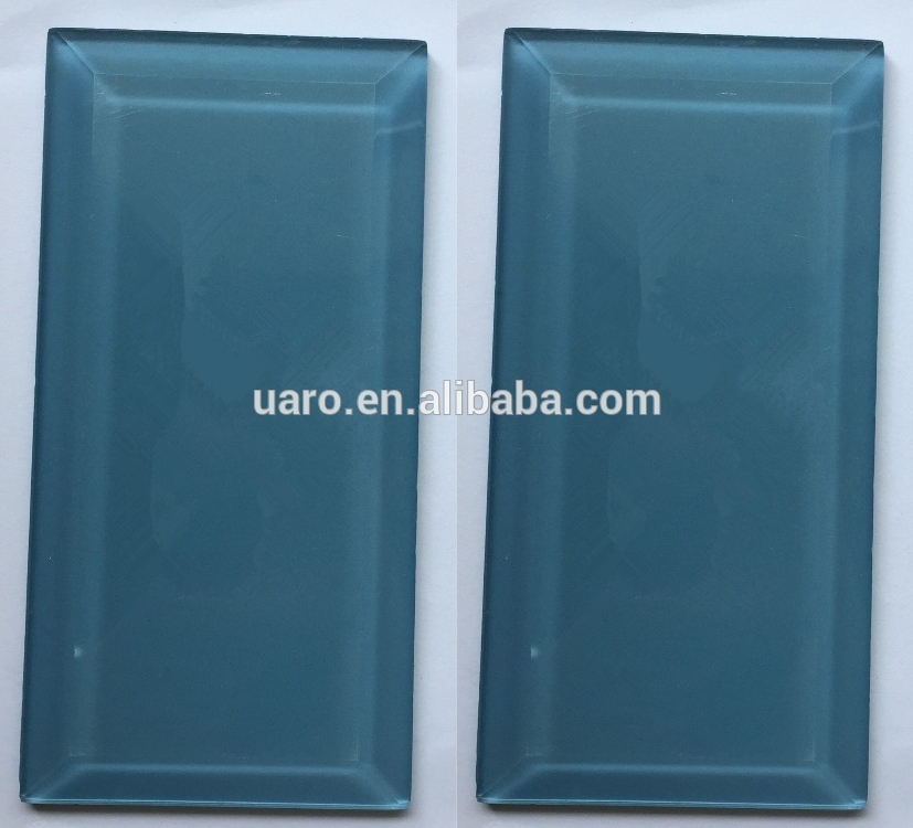 Uaro sea blue bathroom subway crystal tile mosaic