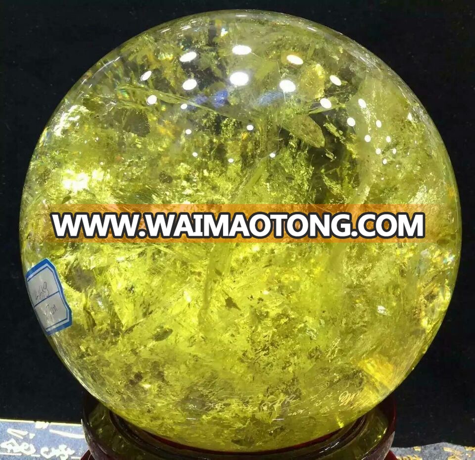 wholealse Natural rock polished citrine quartz crystal spheres healing balls