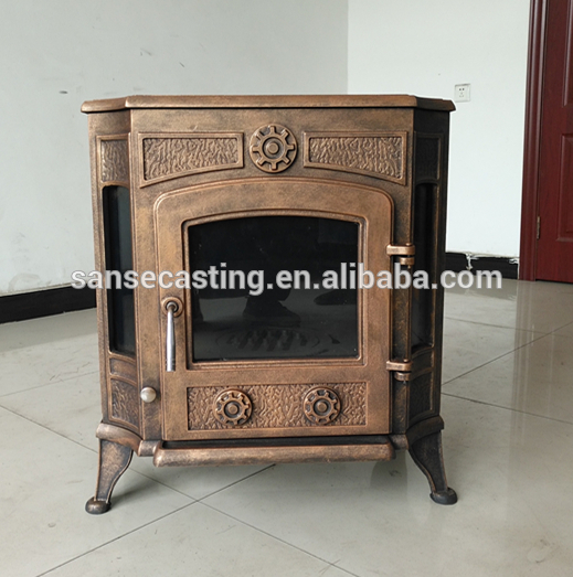 New design cast iron burner stove, wood burning heating stove BSC335-2