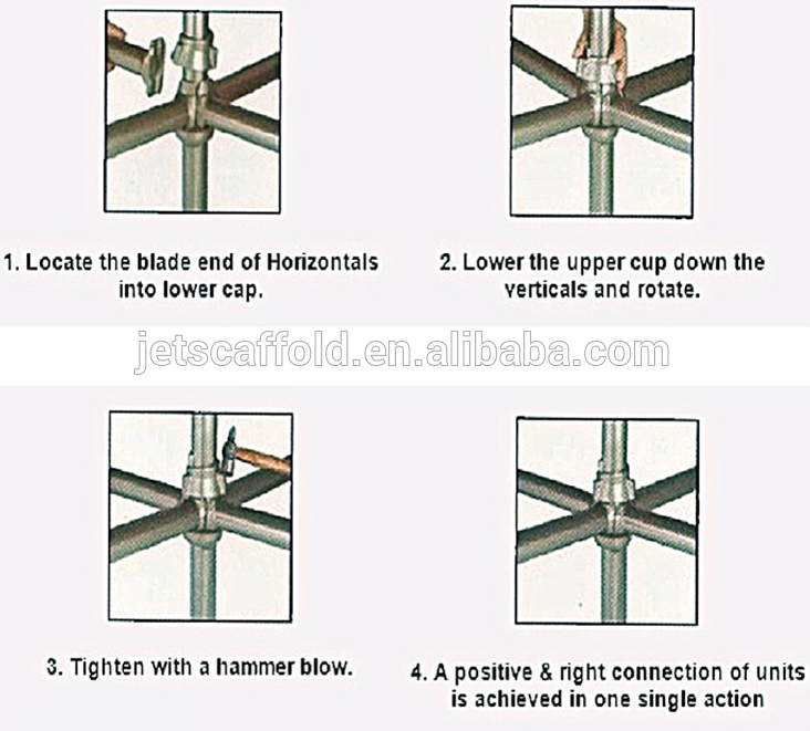 Large bearing Capacity Hot Dipped Galvanized Iron Cuplock Scaffold System For High - Rise Building