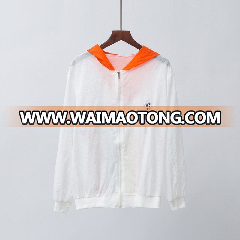 Summer Female Thin Stripe Short Thin Coat Jacket Baseball Uniform Air Conditioning Cardigan Printing Sunscreen Clothing