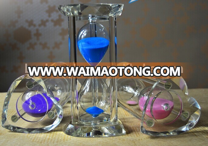 15 Min Colorful Handmade Crystal Hour Glass Crafts wedding souvenirs from China