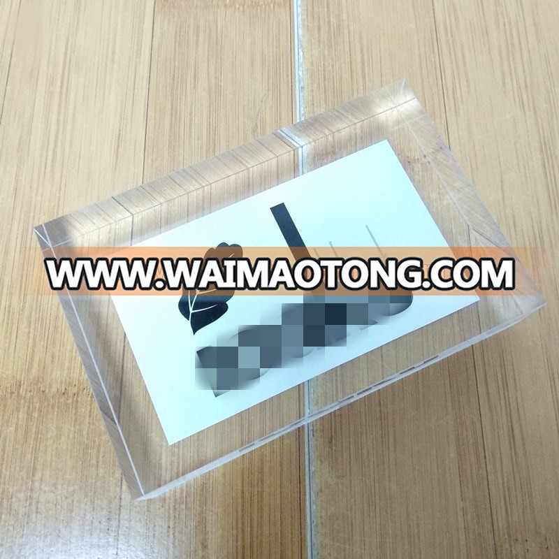 Customized lucency acrylic paper weight with logo