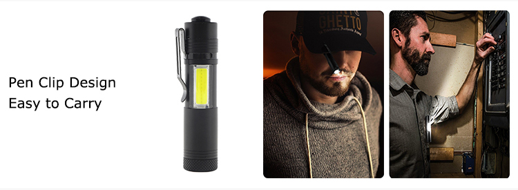 Multifunctional AA Aluminum Work Light Rechargeable Mini LED COB Flashlight