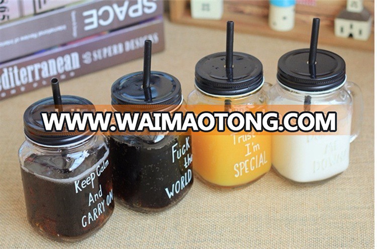 manufacturer mason jar with straw and lid manufacturer in LOW MOQ