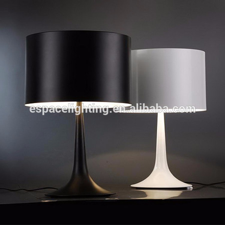 Modern aluminum hotel table lamp for bedrooms