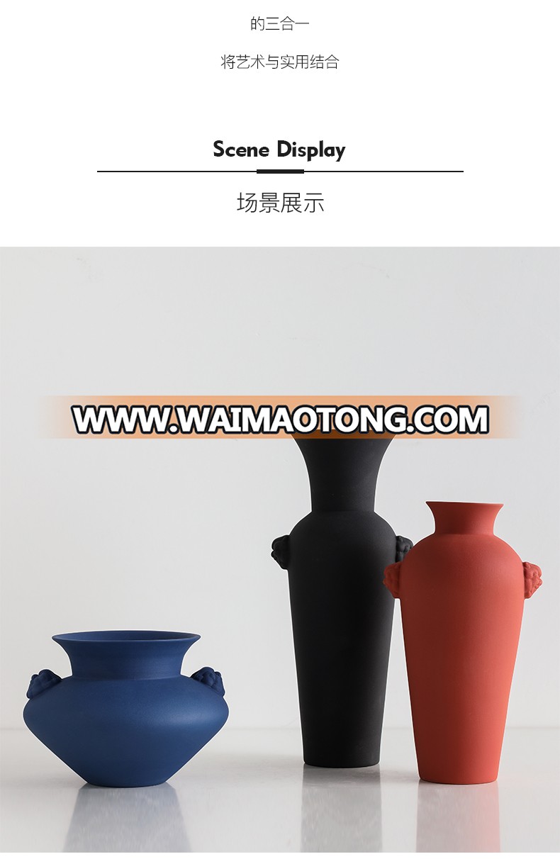 2019 New Pottery Vases Porcelain Home tabletop  Ceramic Chinese Flower Pot for home decor