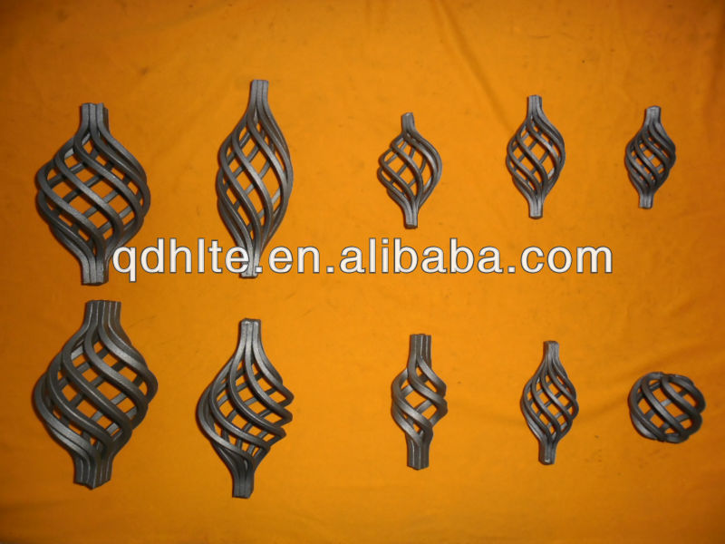 Wrought iron twist baskets for baluster