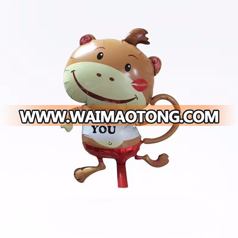 Cartoon Jumping Monkey printing kids toy foil helium balloons Size49x29cm