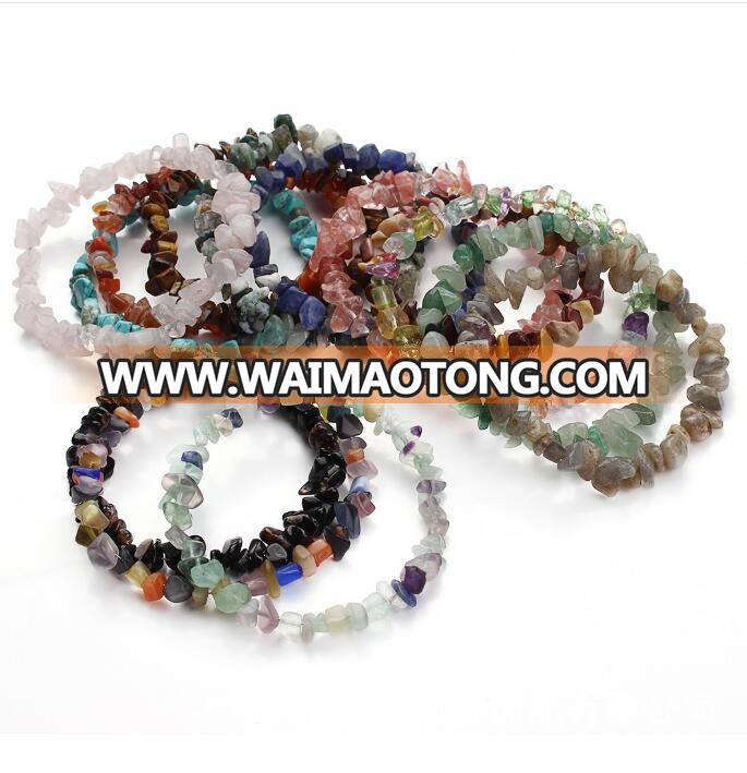 wholesale natural precious stone chip bead bracelet women