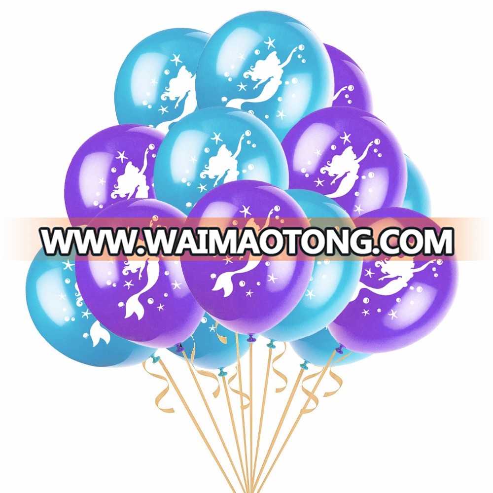 12inch Girl Mermaid Latex Free Balloons For Wedding Birthday Baby Shower Favor Birthday Party Decorations