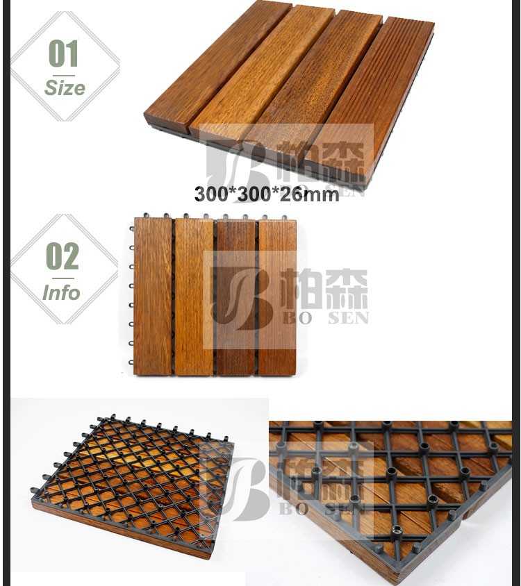 Interlocking tile Flooring tile Merbau floor terrace wood