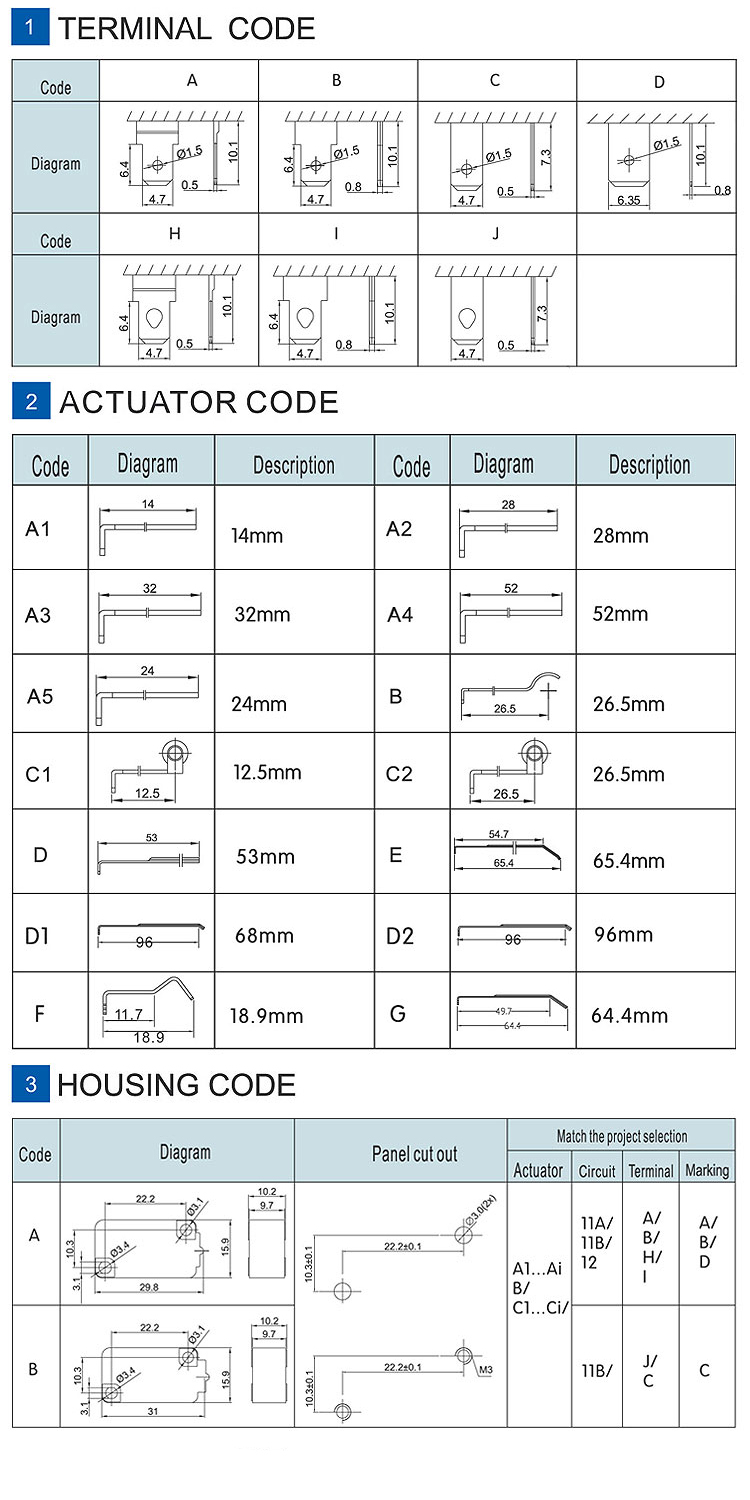 250v ac Micro Switch t105 5e4, 40t85 Micro Switch, kw3 Micro Switch