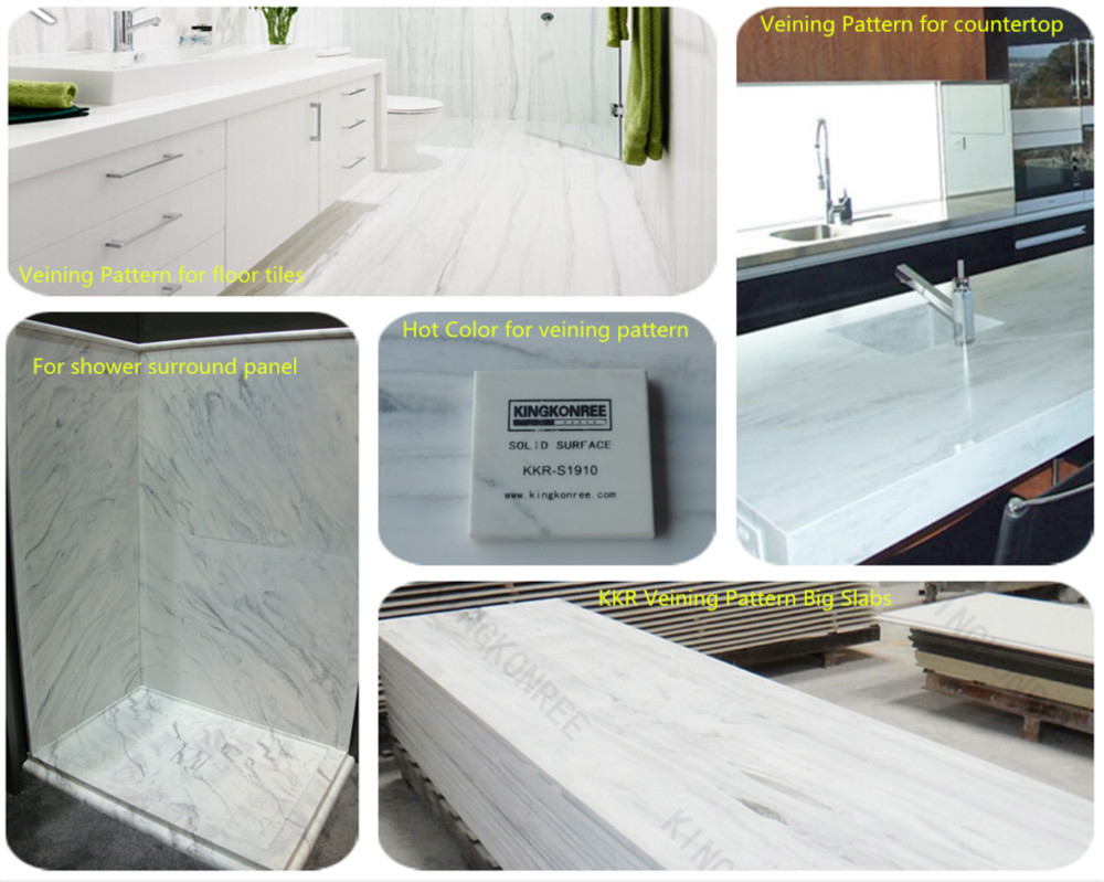 Artificial solid surface sheets match color Dove/ grey back color with tiny white and black flecks