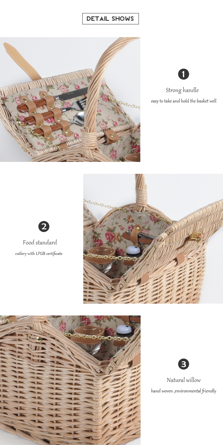 China supplier wholesale small weaving willow floral picnic basket