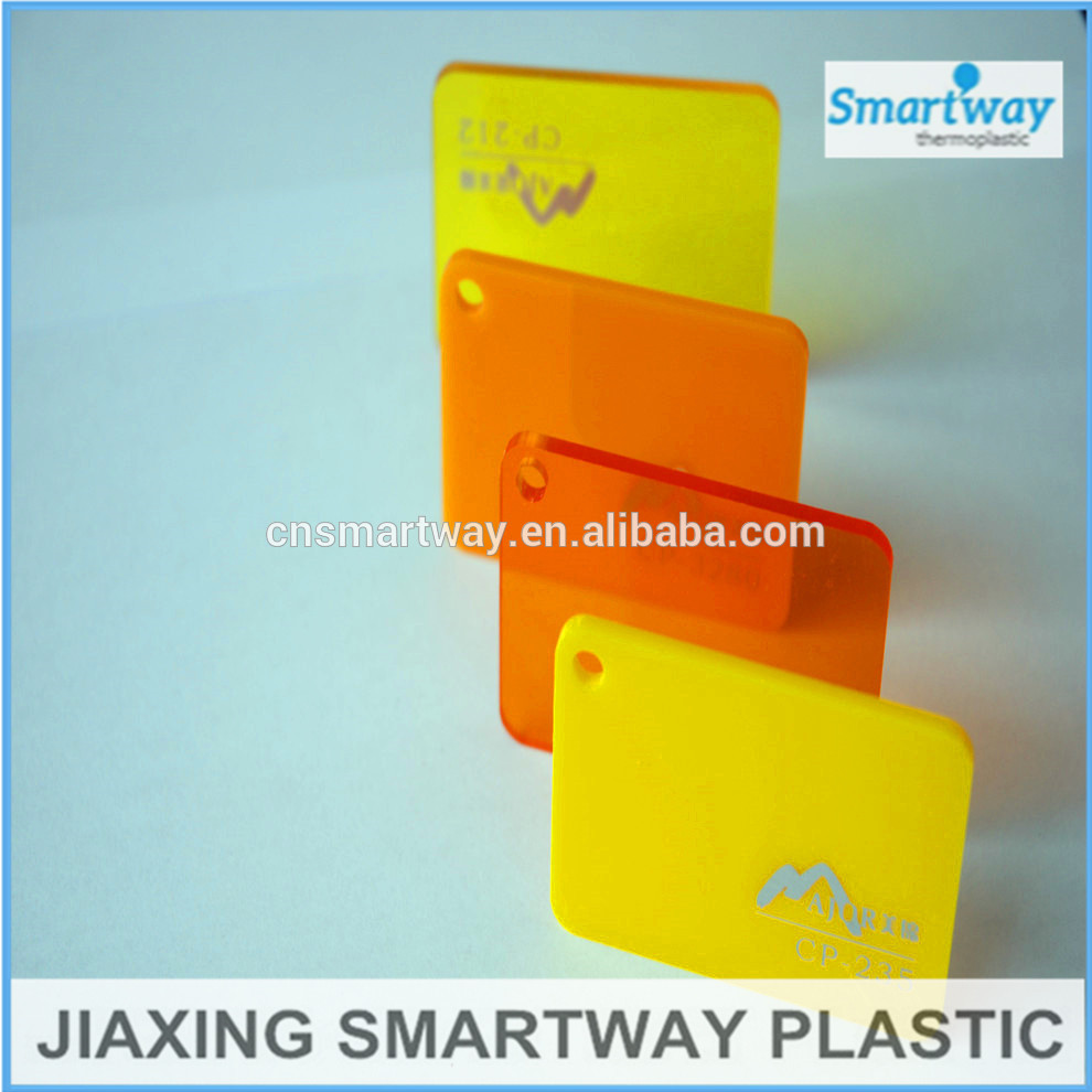 transparent plastic , colored acrylic sheets cut to size