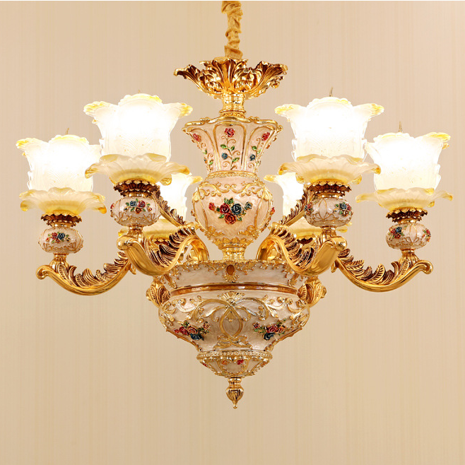 European style zinc alloy Villa Hotel dining living room crystal chandelier