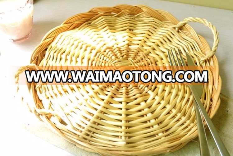 Wholesale Eco - friendly Handmade Durable Brown Wicker Bread Fruit Basket with Cover