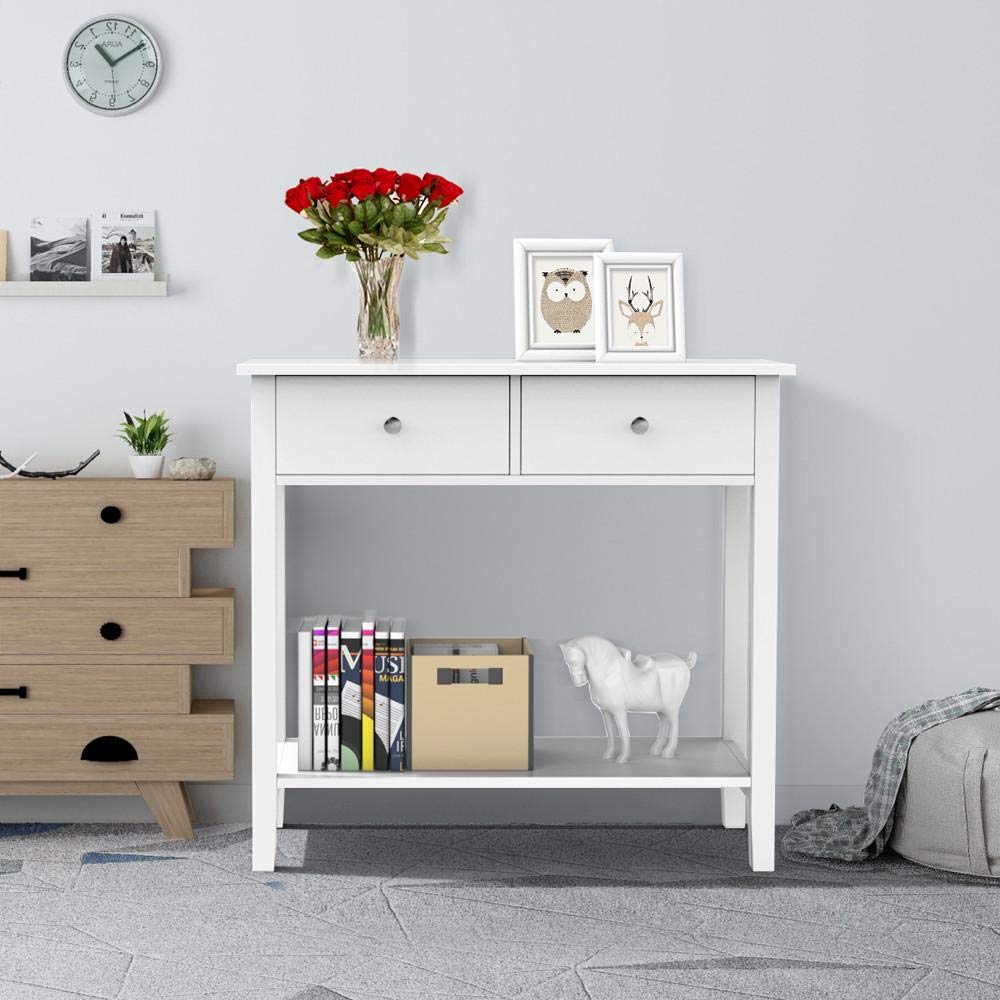 Modern bedroom white dressing desk bed end side table,European hallway mdf entrance console table with drawer