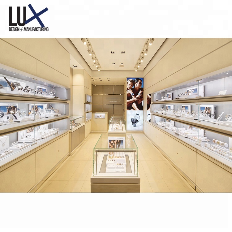 Wholesale Jewelry Shop Furniture Design Glass Display Showcase LED Jewellery Shop Display For Sale