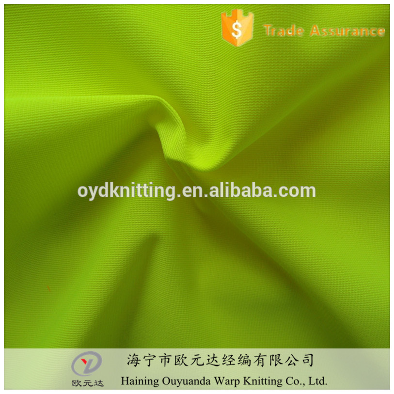 Reflective Cloth 100% Polyester Knitted Fluorescent Fabric for Safety Vest