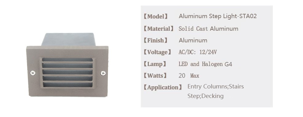 STA02 LED outdoor Alumium Step Light low voltage Brick light IP65 with ETL UL Certificate for sales