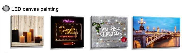 2019 new christmas leds light up printing on canvas for christmas decorations