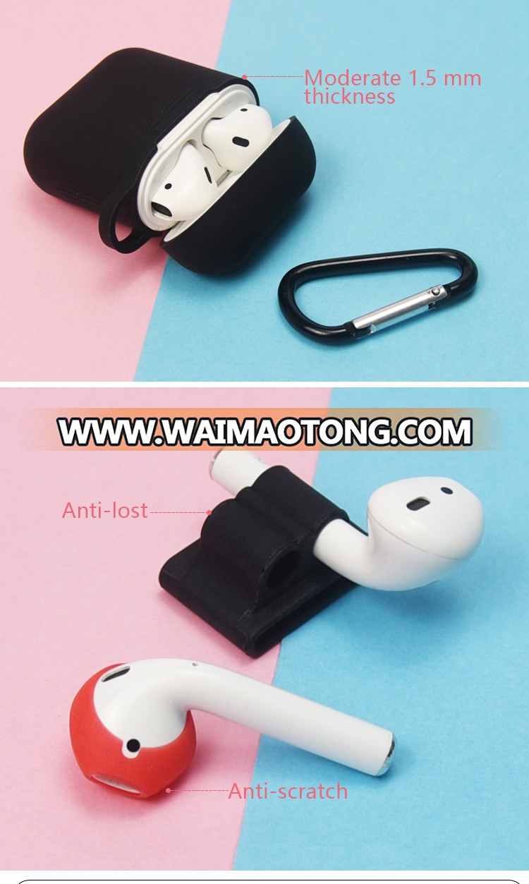 5 pcs/set Silicone Cover Protection Case for AirPod Earphone Box Case Shockproof Anti-lost Sports Accessories for Airpod